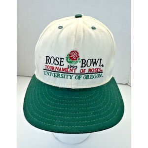 Vintage 1995 Oregon‎ Ducks Rose Bowl Hat Cap Snapback White Embroidered Made USA